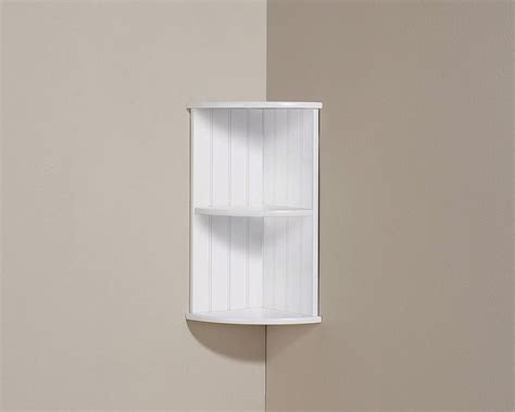 White Bathroom Corner Wall Shelf Unit - One Stop Furniture Shop