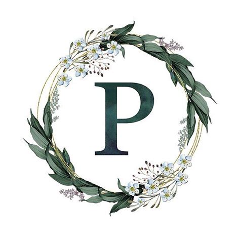 Monogram P Wild Flowers And Foliage By Floralmonogram Redbubble