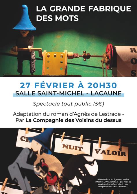 La Grande Fabrique de Mots c est mardi 27 février à 20h30 salle St