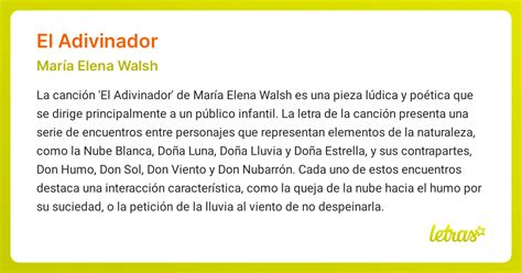 Significado De La Canción El Adivinador María Elena Walsh Letras Com