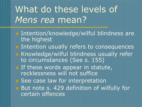 PPT - Mens Rea (Cont.) PowerPoint Presentation, free download - ID:6667185