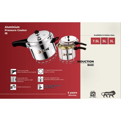 Boche Aluminium Pressure Cooker 3 Litre Induction Base