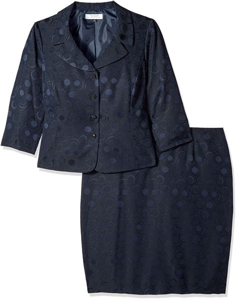 Tahari By Arthur S Levine Womens Plus Size ASL Jacquard Skirt Suit