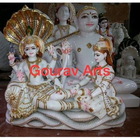 White 30 Inch Marble Vishnu Lakshmi Statue For Worship At Rs 138000 In