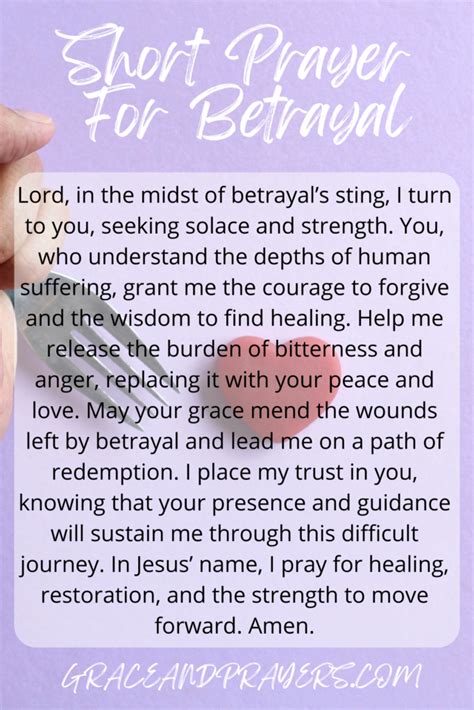 6 Supportive Prayers For Betrayal Grace And Prayers