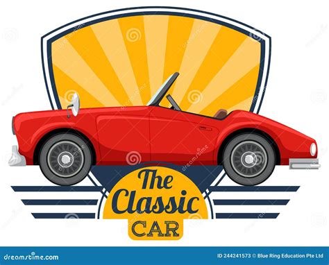 Classic Car Concept with Old Car Side View Stock Vector - Illustration ...