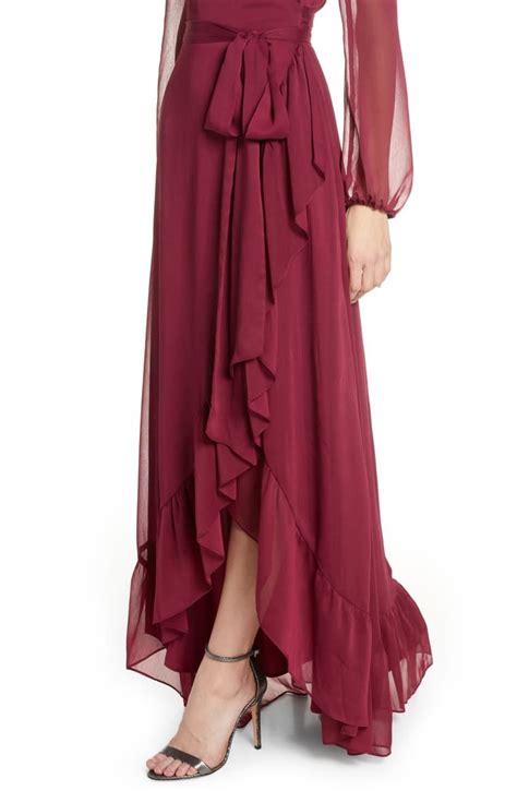 Wayf Meryl Long Sleeve Wrap High Low Cocktail Dress Nordstrom High Low Cocktail Dress