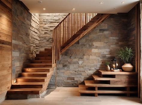 Premium Photo Closeup Detail Of Brown Wooden Stairs