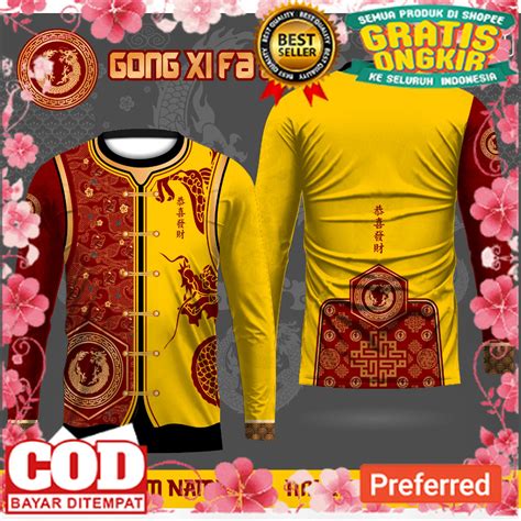 Jual Baju Imlek Kaos Jersey Imlek Shio Naga Tahun Baru Cina 2024 Lengan