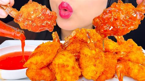 ASMR Fried Shrimp DIPPED In Sweet Chili Sauce Eating Show ASMR Phan