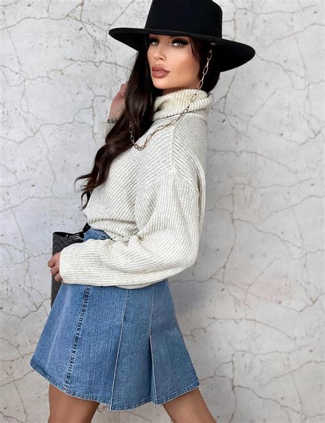 Spódnica VIKI mini jeans z kieszeniami Spódnica VIKI mini jeans z ...