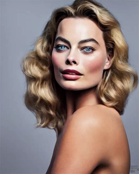 Beautiful Head And Shoulders Portrait Of Margot Robbie Stable