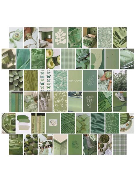 Pcs Sage Green Wall Collage Kit Aesthetic Pictures For Bedroom Decor