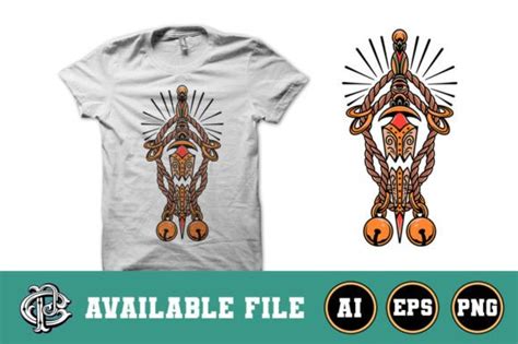 Sacred Dagger Tattoo T Shirt Design Graphic By Doni Pacoceng Creative