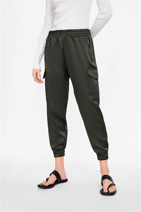 SATIN CARGO PANTS View All PANTS WOMAN ZARA United States Pants