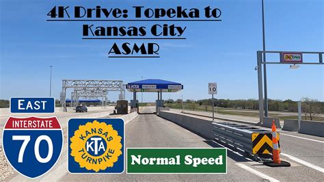 4K Drive Topeka To Kansas City ASMR I 70 East Interstate 70 East