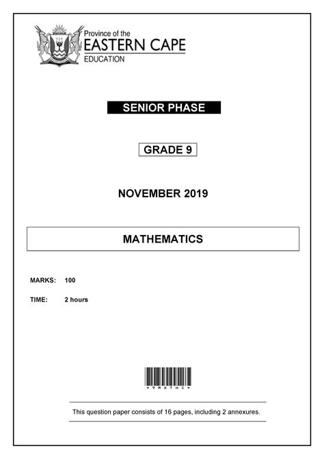 Grade Maths Memos And Questions Papers Off