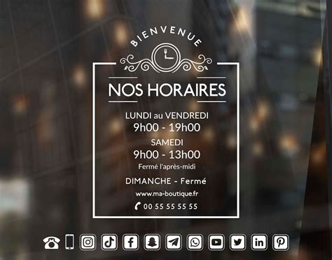 Stickers Horaires Ouverture Restaurant Stickers Adh Sif Vinyle