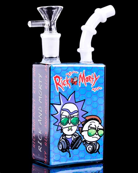 Rick And Morty Space Odyssey Glow In The Dark Juice Box Bong Blue Smokeday