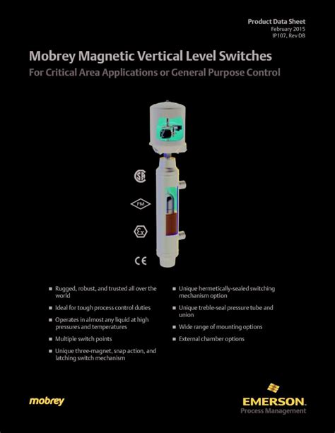 Pdf Product Data Sheet Mobrey Magnetic Vertical Level Switches For Pdfslidenet