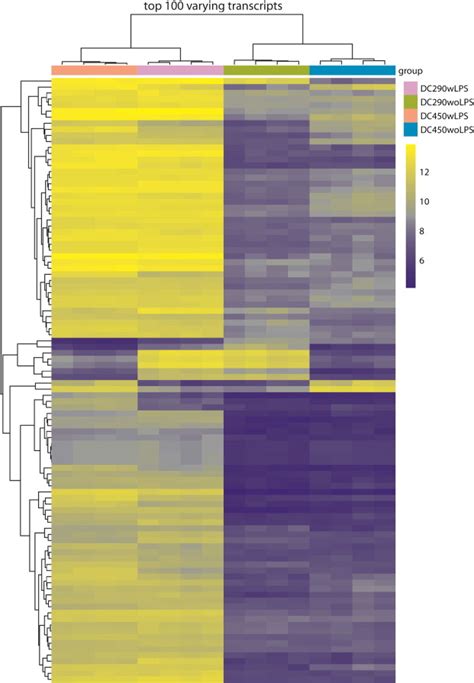 Hierarchical Clustering And Heat Map Of The Most Varying