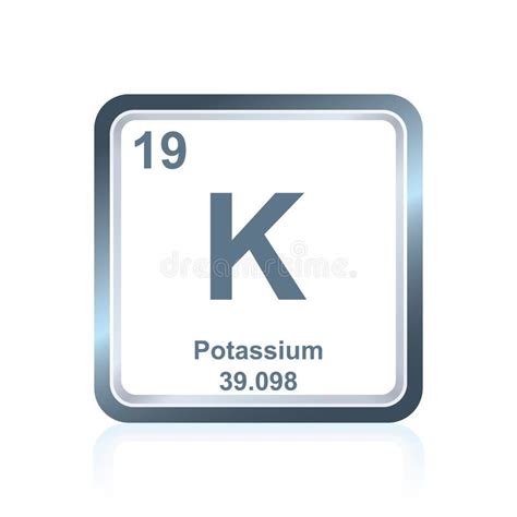 Chemical Element Potassium From The Periodic Table Stock Vector Illustration Of Reflection