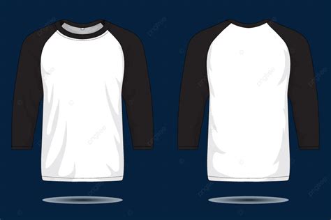 Raglan Sleeve T Shirt Mockup Front And Back View Vector Raglan Shirt