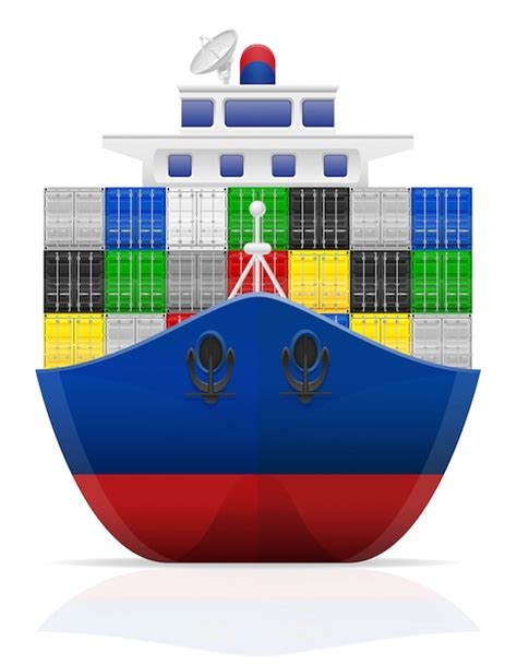 Premium Vector Nautical Cargo Ship Vector Illustration