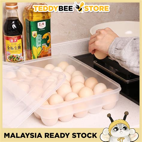 Grid Egg Storage Box Egg Container Bekas Simpan Telur Kitchen