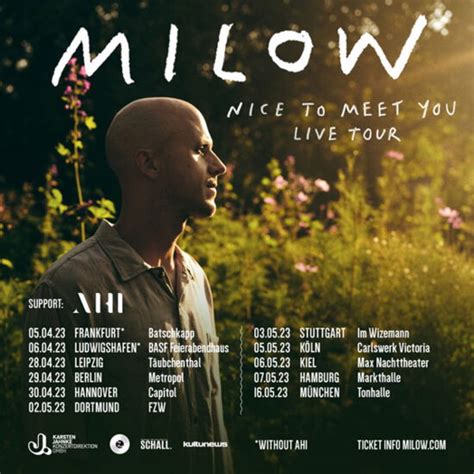 Milow Nice To Meet You Live Tour T Ubchenthal Leipzig