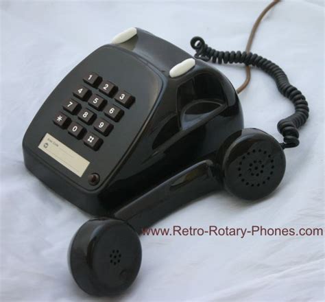 Chocolate Brown Vintage Acf 805 Pushbutton Phone Telecom