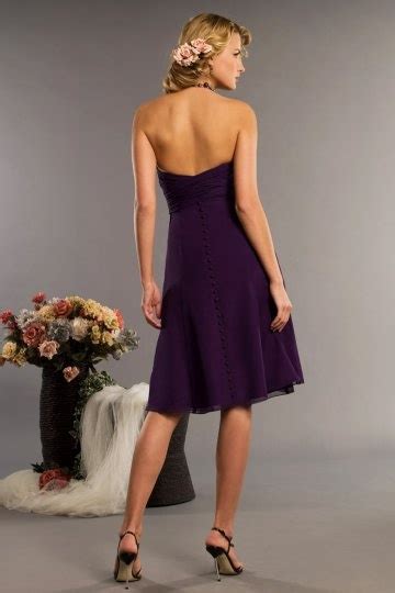 Simple Robe De Soirée Violette Courte Pour Mariage Bustier Cœur