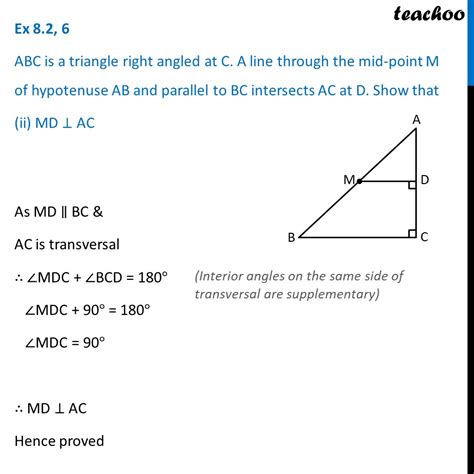 Ex 82 6 Abc Is A Triangle Right Angled At C A Line Ex 82