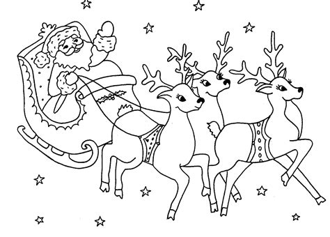 Coloriages Traineau Pere Noel A Imprimer De Pere Noel Hotte Cadeaux