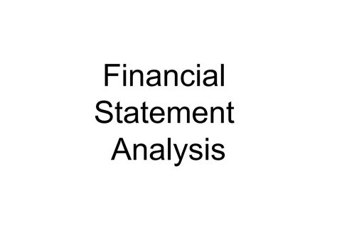 Financial Statement Analysis Ppt