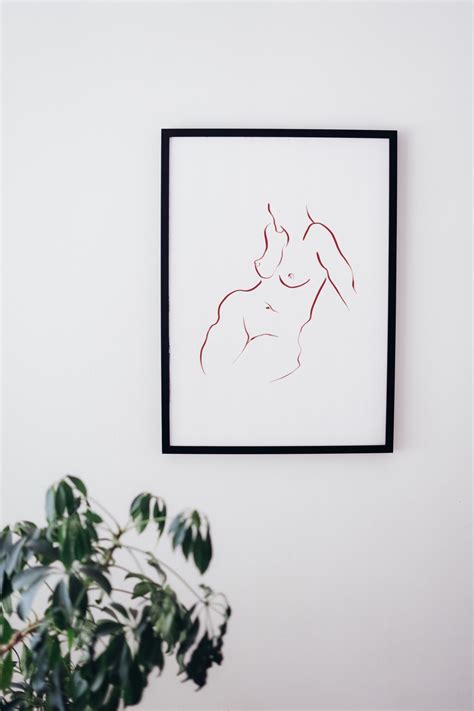 Nude Feminist Poster Line Drawing Art Print Etsy