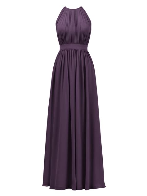 Alicepub Pleated Chiffon Bridesmaid Dresses Long Maxi Formal Prom Dress