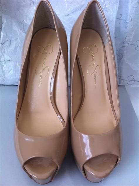 Carri Patent Peep Toe Nude Jessica Simpson Pumps My Fashion Wants