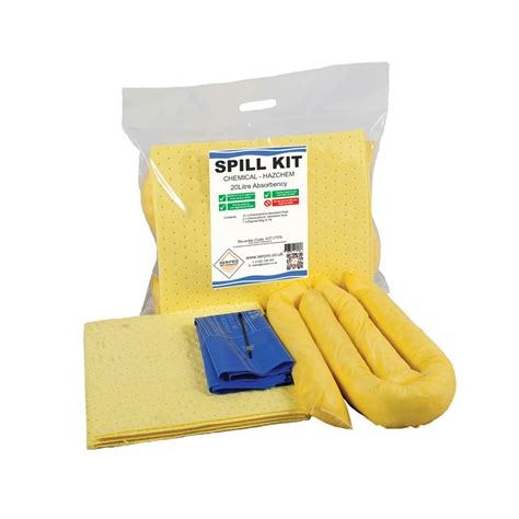 Hazmat Spill Kit Clear Poly Bag 20l Capacity Psp700 022 Sunesta