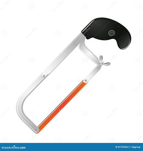 Realistic Silhouette Color Of Hacksaw Tool Stock Illustration