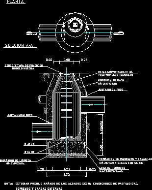 Planos De Pozo Absorbente En Saneamiento Cloacal Y Pluvial