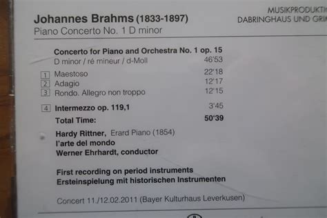 JOHANNES BRAHMS PIANO CONCERTO No 1 MINOR SACD Kaufen Auf Ricardo