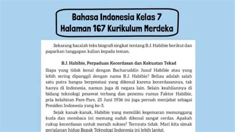 Soal And Kunci Jawaban Bahasa Indonesia Kelas 7 Smp Halaman 167 Kurikulum