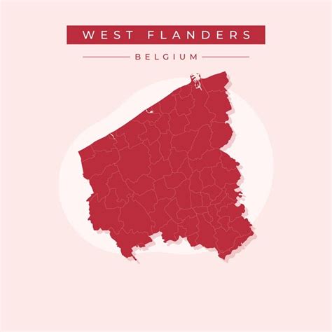 Ilustração vetorial do vetor do mapa da Flandres Ocidental Bélgica