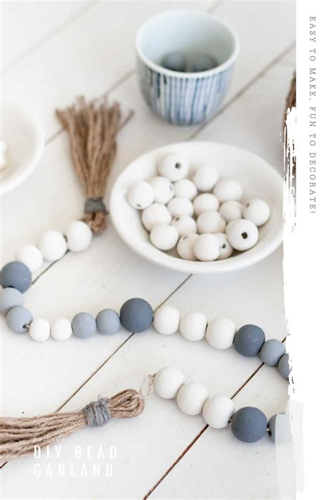 Diy Painted Wood Bead Garland Wood Beads Diy Wooden Bead Garland