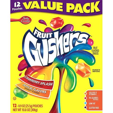 Fruit Snacks Gushers Variety Snack Pack 12 Pouches 0 9 Oz Each Fruit Gushers