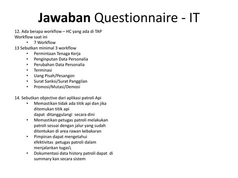 Jawaban Questionnaire Kuesioner Jawaban Soal It It Pptx