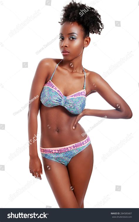 Beautifu African American Woman Posing Lingerie Stock Photo Shutterstock