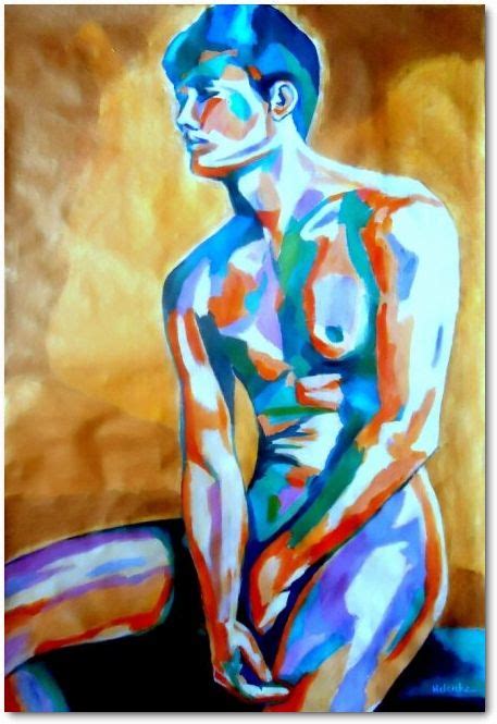 Abstract Nude Male FigureMedium Acrylic On Canvas Nude Man Male