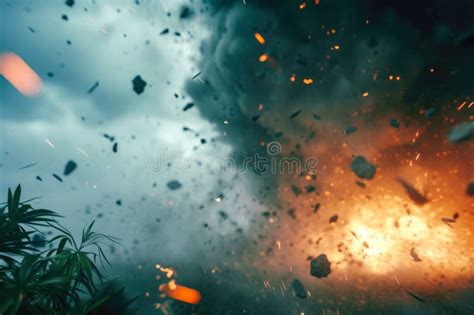 Devastating Force: Tornado Ravaging Rural Scenes. Stock Illustration ...